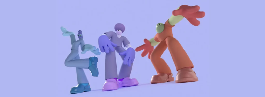 Circle health group - 3 avatars dancing